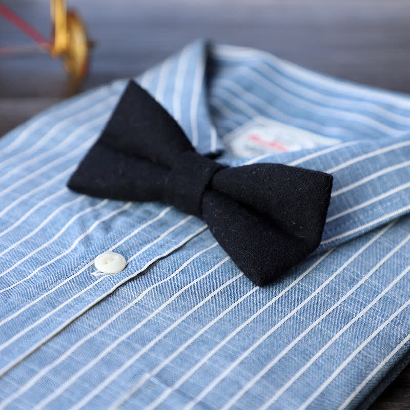 Nœud papillon simple en tweed de laine mélangée pour homme