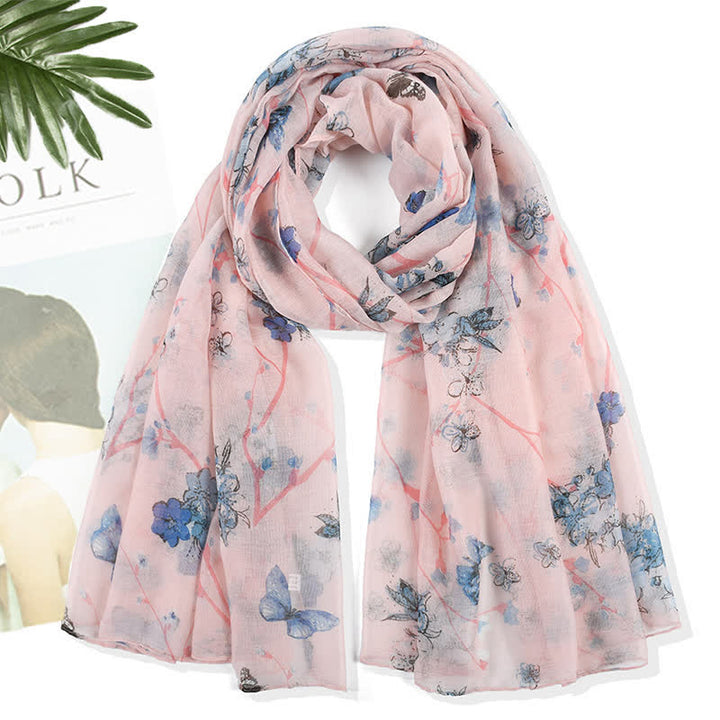 Écharpe longue enveloppante à imprimé floral vibrant et élégant pour femme