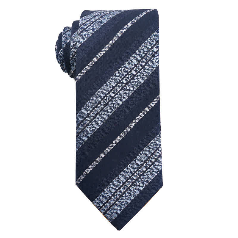 Cravate de bureau pour homme de la série Marine Blue - Rayures larges - image 2