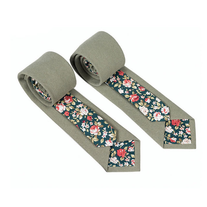 Cravate patchwork florale à carreaux pour homme 