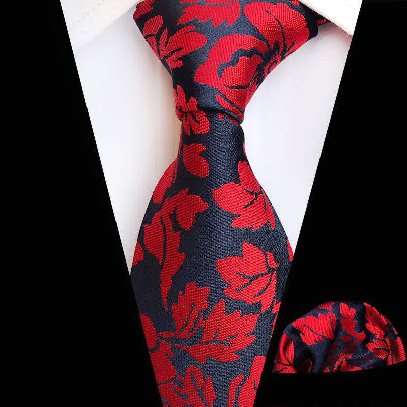 Lot de 2 cravates à motif floral pour homme avec feuilles de jardin