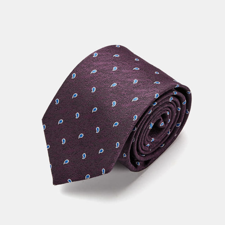 Cravate de luxe à micro-motif cachemire pour homme - Violet - image 5