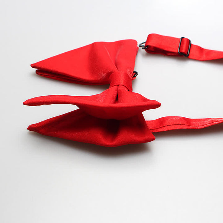 Nœud papillon surdimensionné en satin de soie brillant pour homme