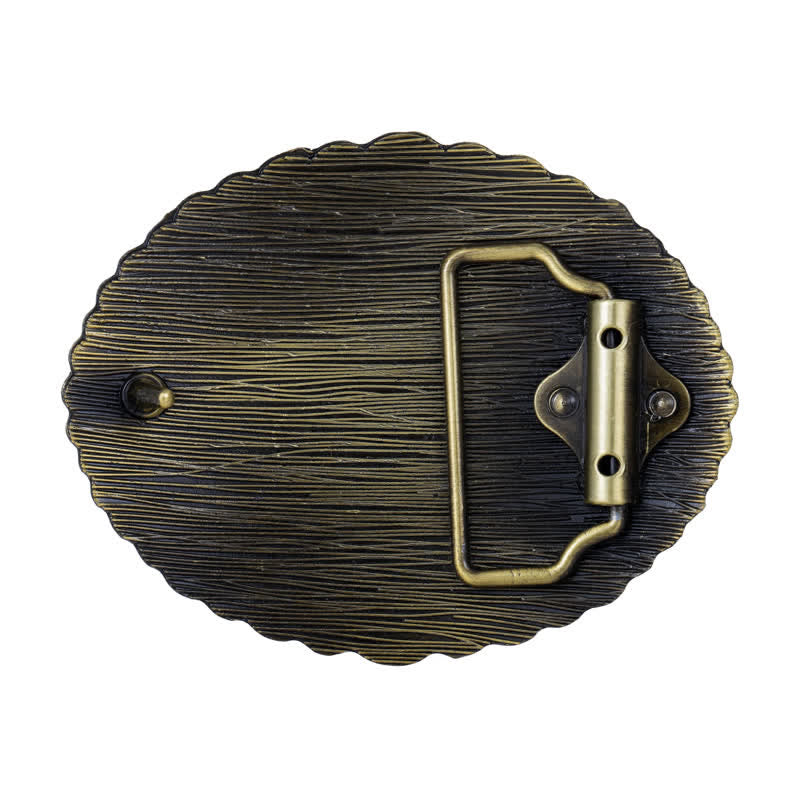 Ceinture en cuir à boucle pour homme avec prière à genoux en croix