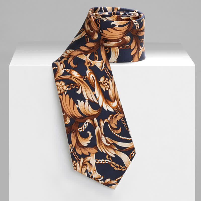 Cravate de luxe à motif floral pour homme