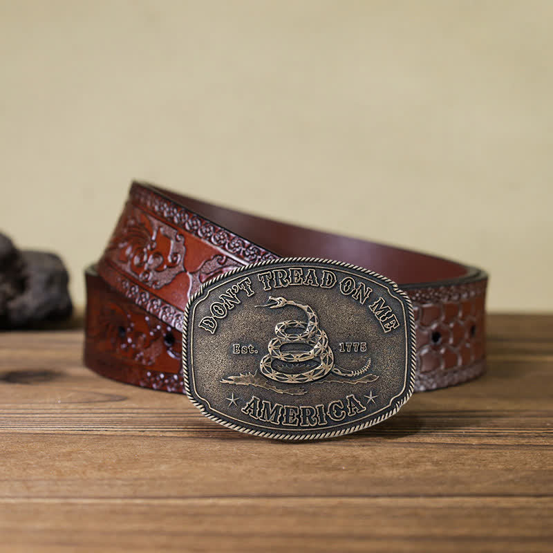 Ceinture en cuir à boucle DIY Pyramid Attitude pour homme