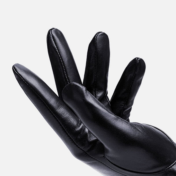 Gants en cuir PU imperméables pour écran tactile pour hommes