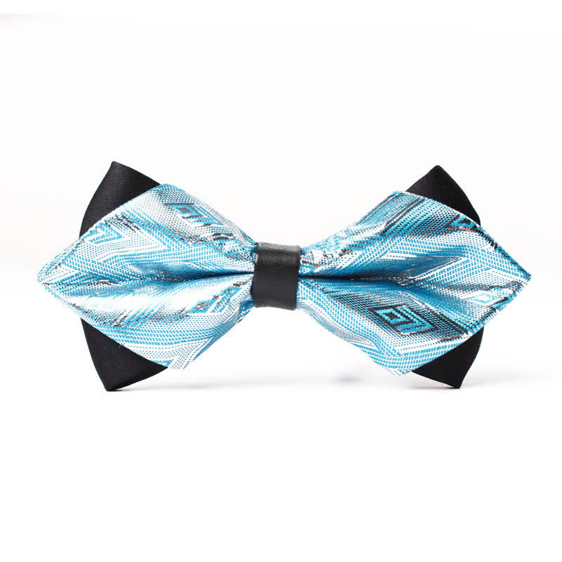 Nœud papillon fantaisie moderne à pointes de diamant pour homme - Bleu - image 4