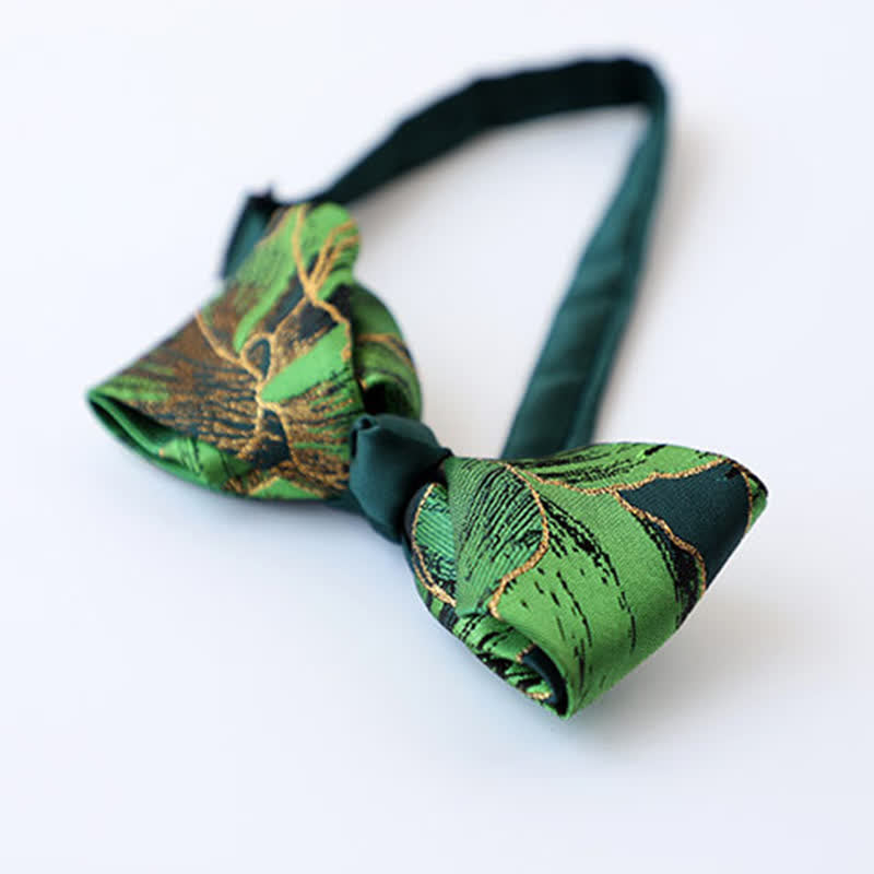 Nœud papillon doré pour homme de la série Green avec motif de carpes koï
