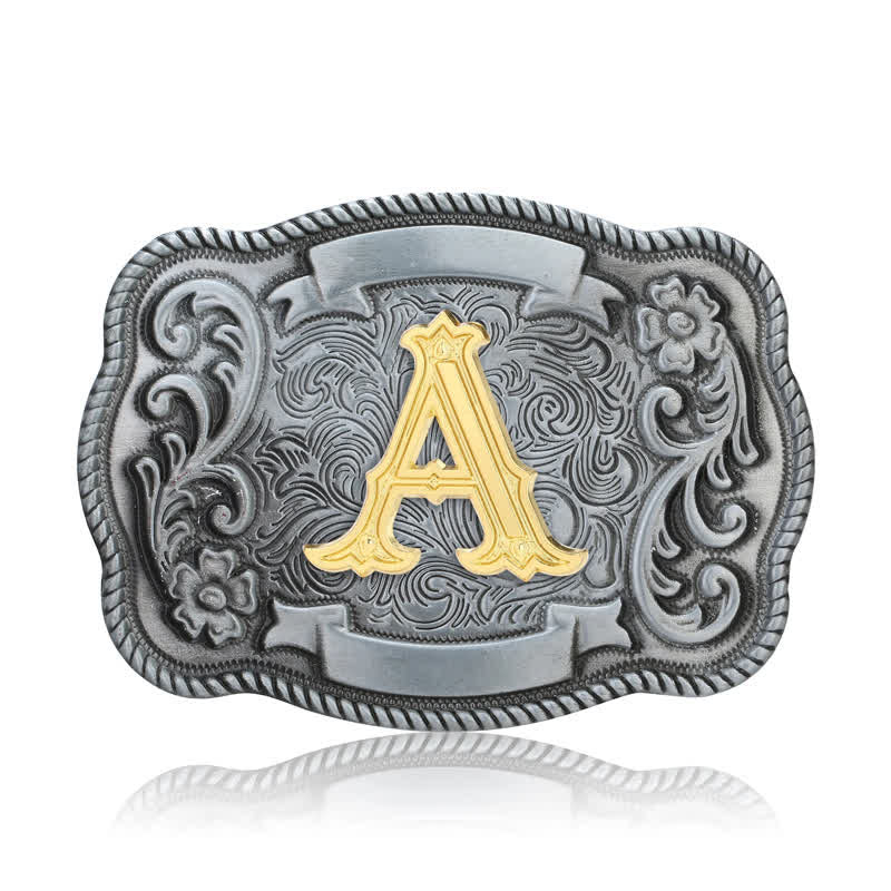 Ceinture en cuir à boucle carrée rétro pour homme avec initiales - image 3