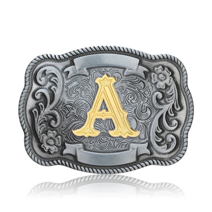 Ceinture en cuir à boucle carrée rétro pour homme avec initiales - image 3