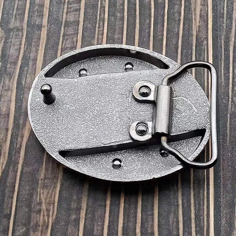 Ceinture en cuir pour homme avec couteau pliant caché en forme de tête de loup