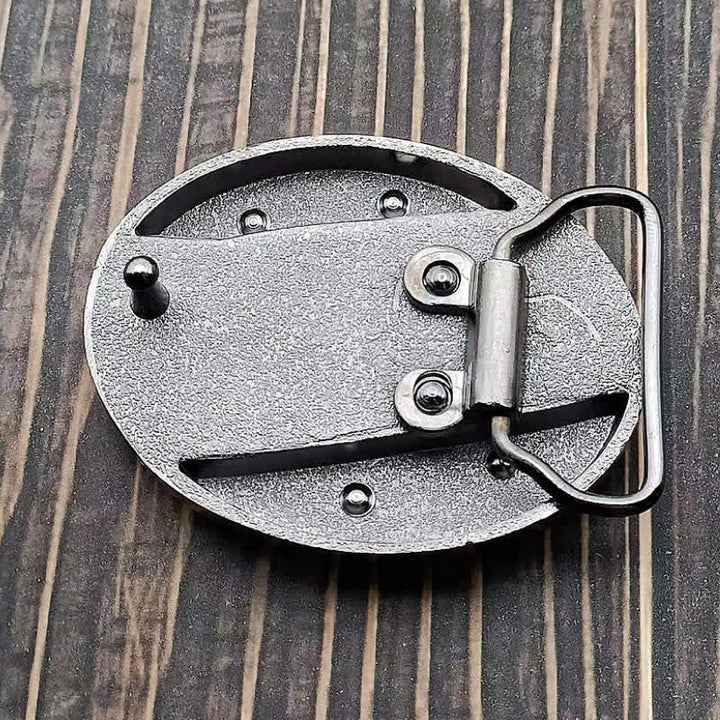 Ceinture en cuir pour homme avec couteau pliant caché en forme de tête de loup