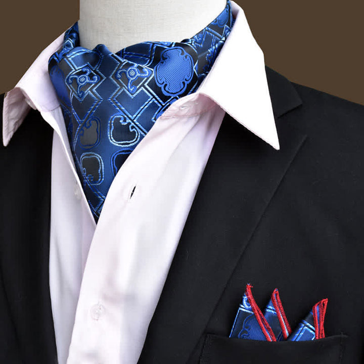 Ensemble de 2 mouchoirs de poche et de cravates à motif cachemire floral DodgerBlue de luxe