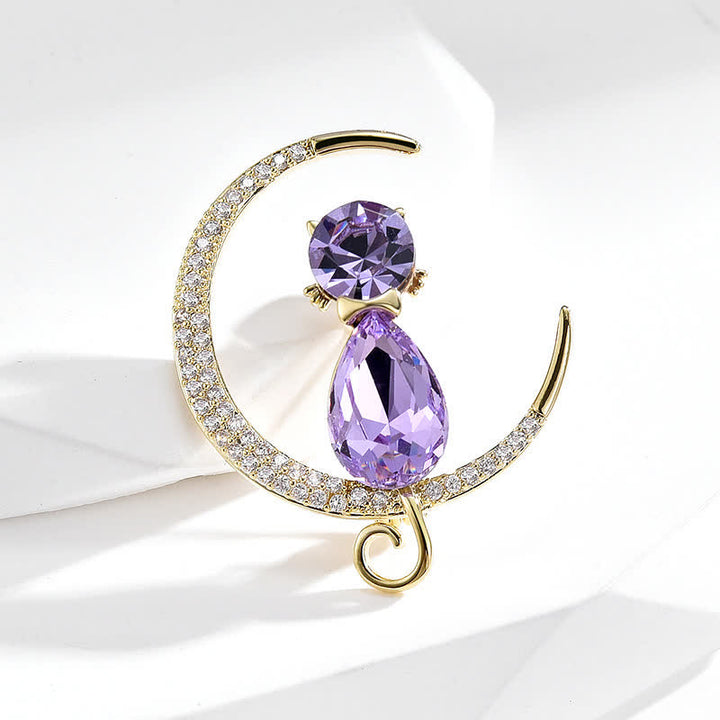 Broche Meniscus Moon Kitty pour femme