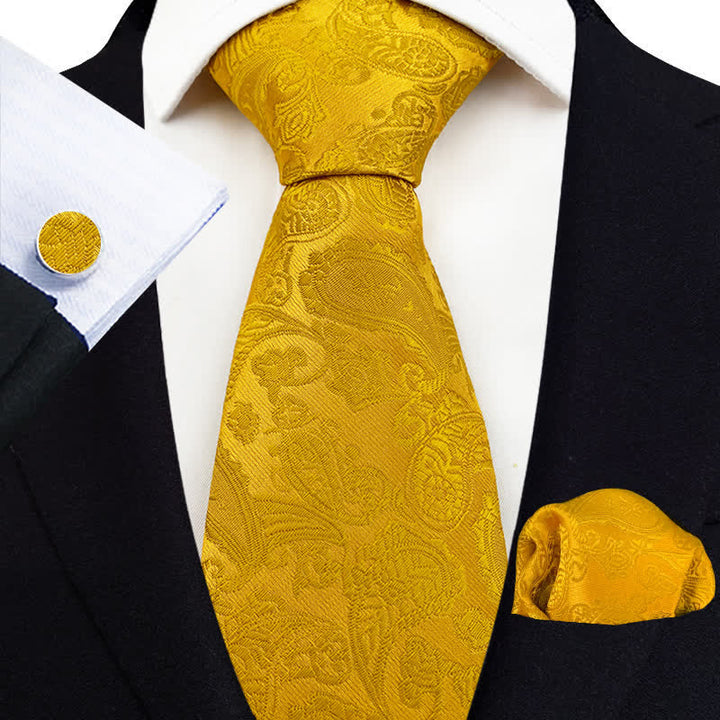 Ensemble de 3 cravates à motif cachemire exotique pour homme