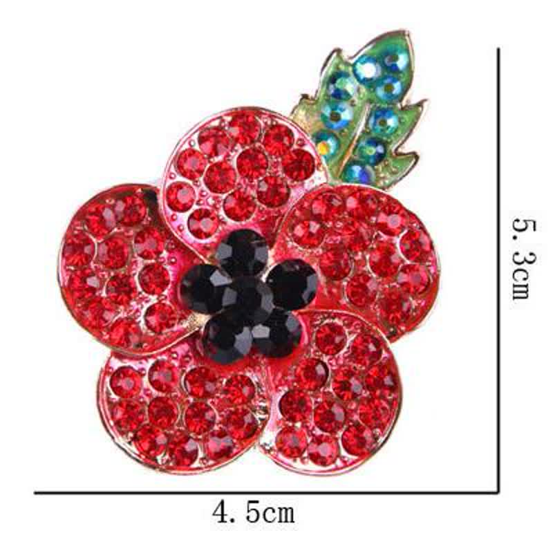 Broche coquelicot rouge splendide pour femme