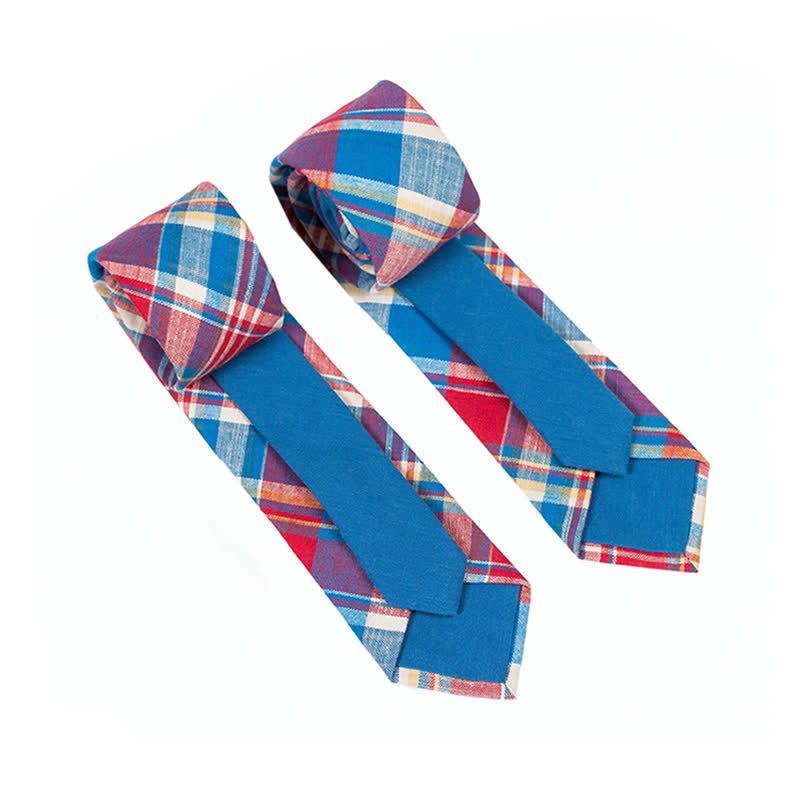 Cravate patchwork florale à carreaux pour homme 