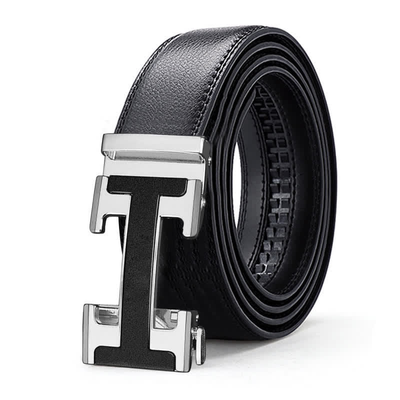 Ceinture en cuir à boucle automatique de luxe en relief pour homme