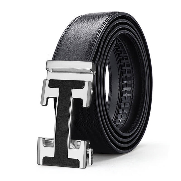 Ceinture en cuir à boucle automatique de luxe en relief pour homme