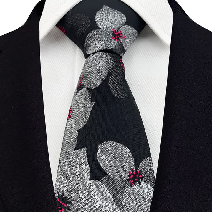 Cravate élégante à grandes fleurs pour homme
