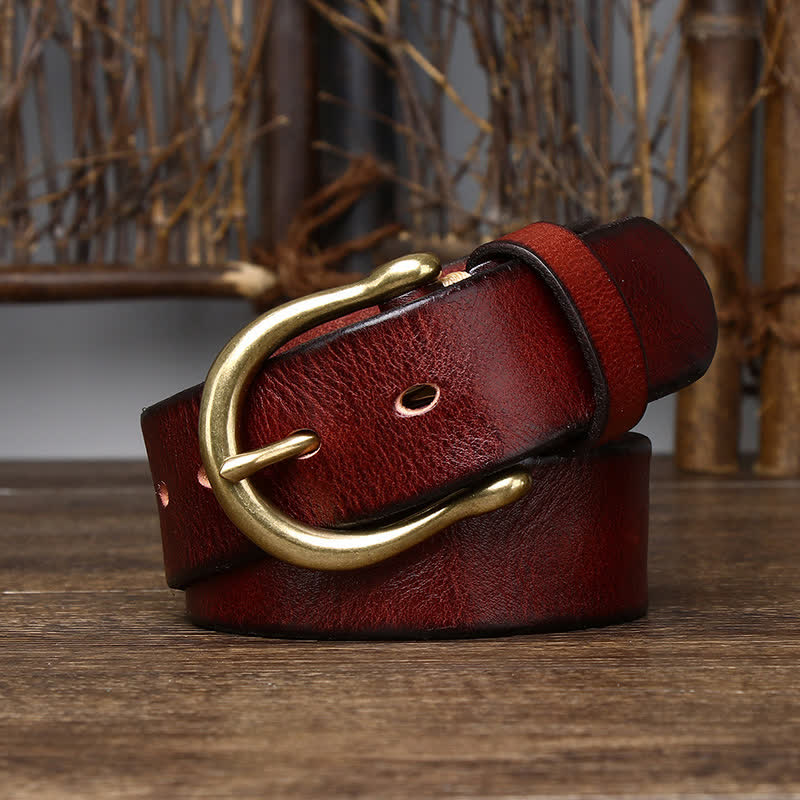 Ceinture en cuir usé et froissé tendance pour homme