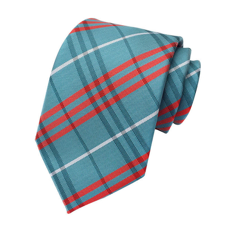 Cravate classique à carreaux écossais pour homme - Cyan foncé - image 18