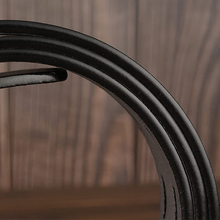 Ceinture en cuir à double ardillon pour homme