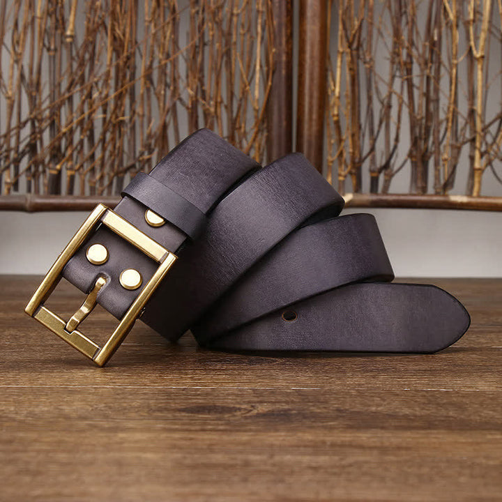Ceinture en cuir robuste pour homme avec détails cloutés