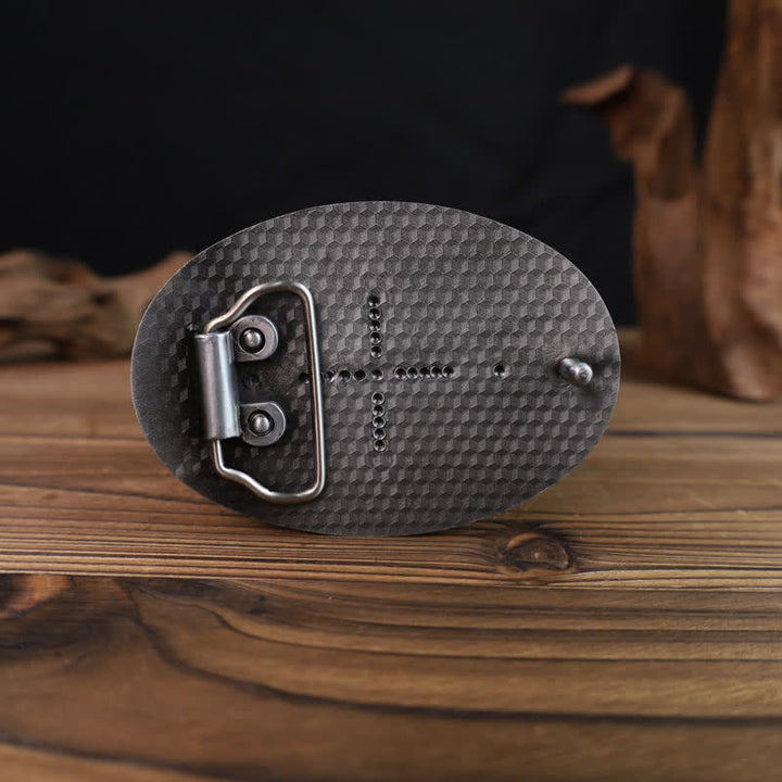 Ceinture en cuir à boucle ovale classique à motif floral pour homme