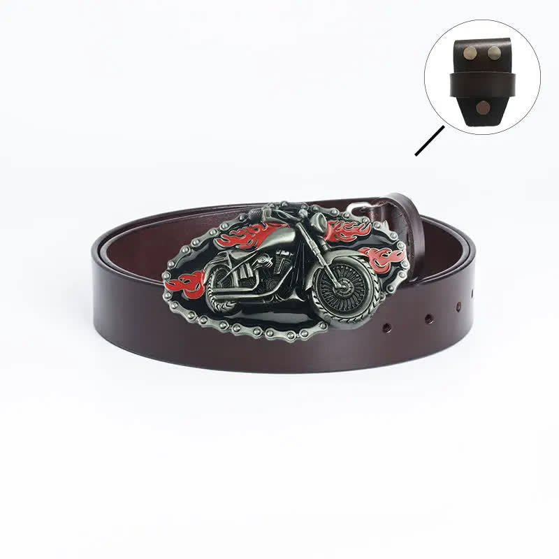 Ceinture en cuir pour moto Punk Locomotive pour homme