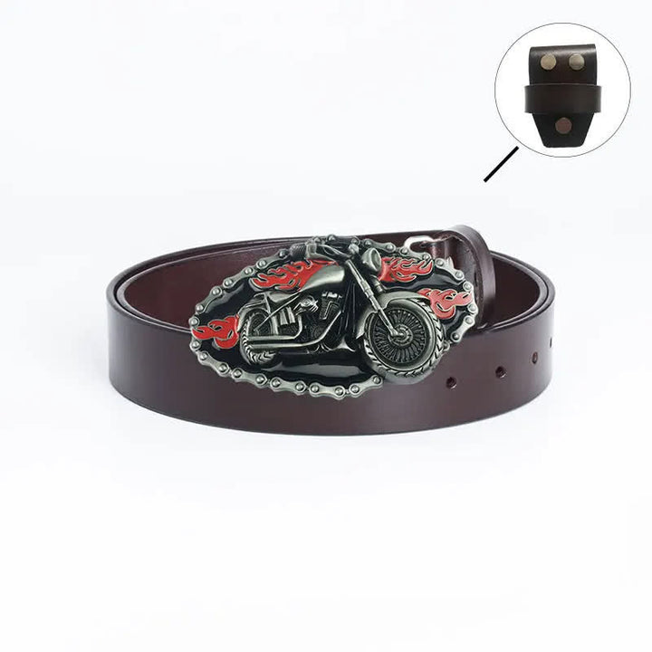 Ceinture en cuir pour moto Punk Locomotive pour homme