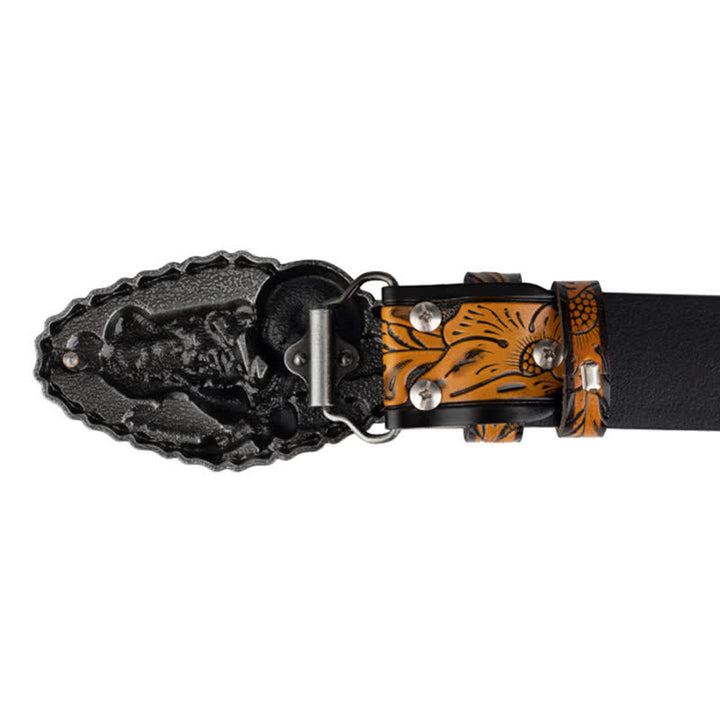 Ceinture en cuir style motard punk rock pour homme