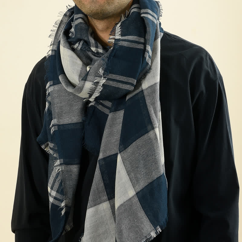 Écharpe à carreaux décontractée de style britannique pour hommes - image 0