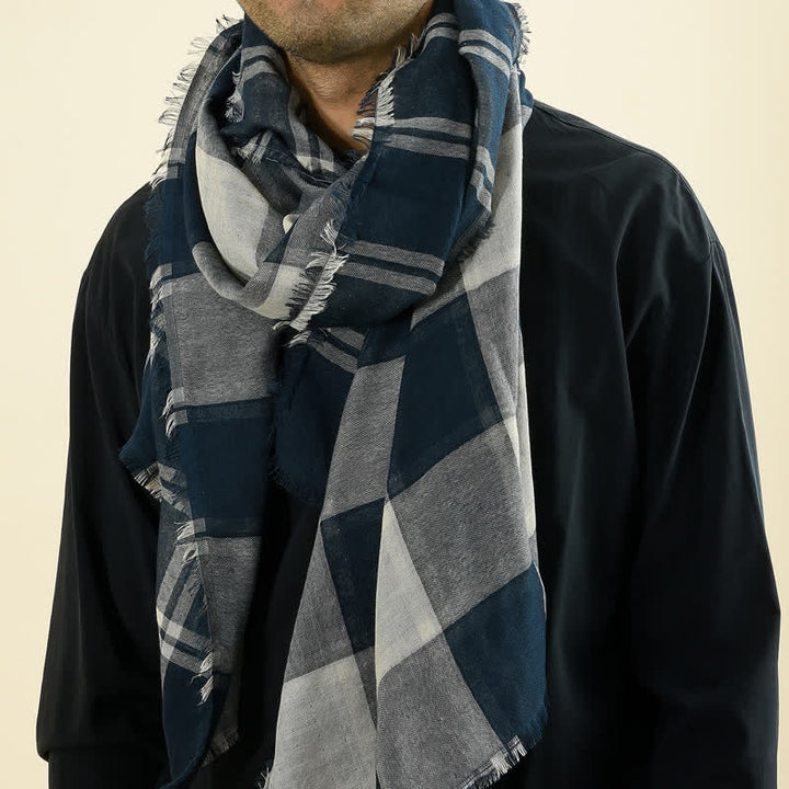 Écharpe à carreaux décontractée de style britannique pour hommes - image 0