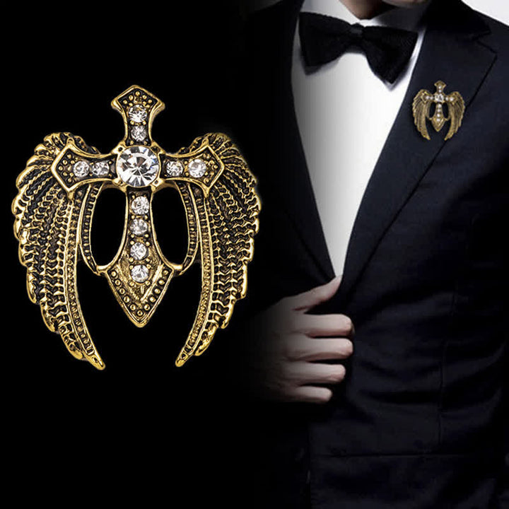 Broche en forme de croix pour homme Soar In Faith Wings