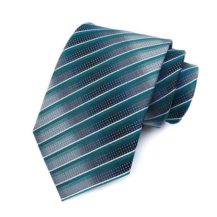 Ensemble de 3 cravates modernes à rayures bleu sarcelle et gris pour homme