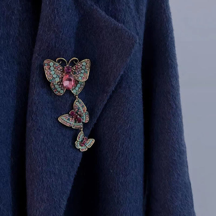 Broche ludique à trois papillons pour femme