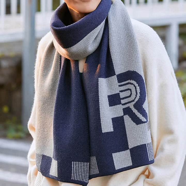 Écharpe longue à rayures pour homme, idéale pour temps froid