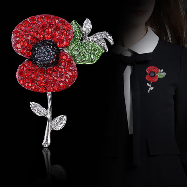 Broche pour femme en forme de coquelicot et de carthame
