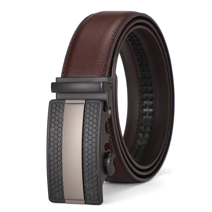 Ceinture en cuir à cliquet avec boucle élégante coulissante pour homme