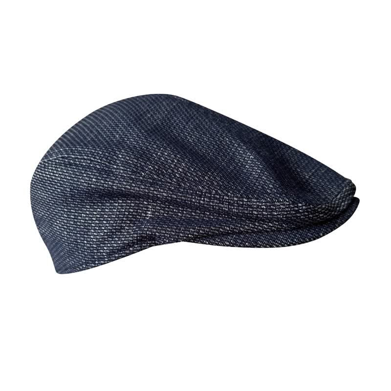 Béret plat en lin bleu marine de peintre