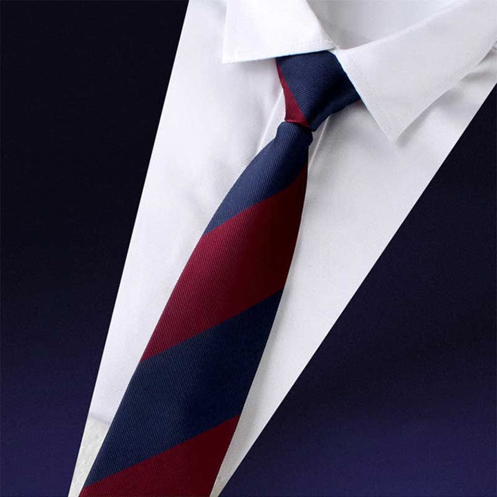 Cravate à rayures larges avec fermeture éclair et blocs de couleurs pour homme