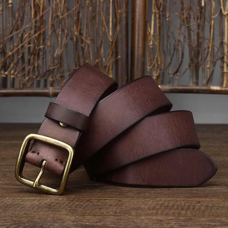 Veste décontractée pour homme avec ceinture en cuir de vache souple