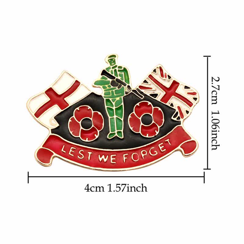 Broche unisexe « Lest We Forget Soldier Poppy »