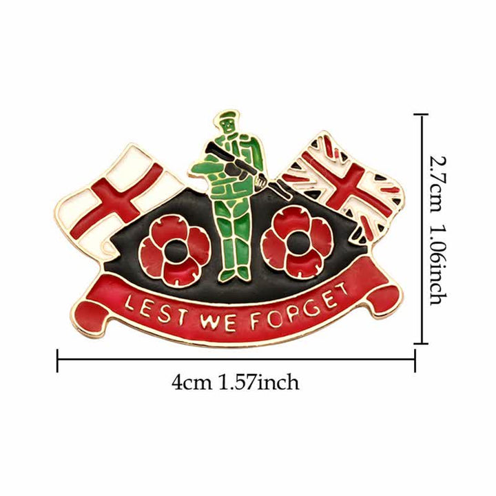 Broche unisexe « Lest We Forget Soldier Poppy »