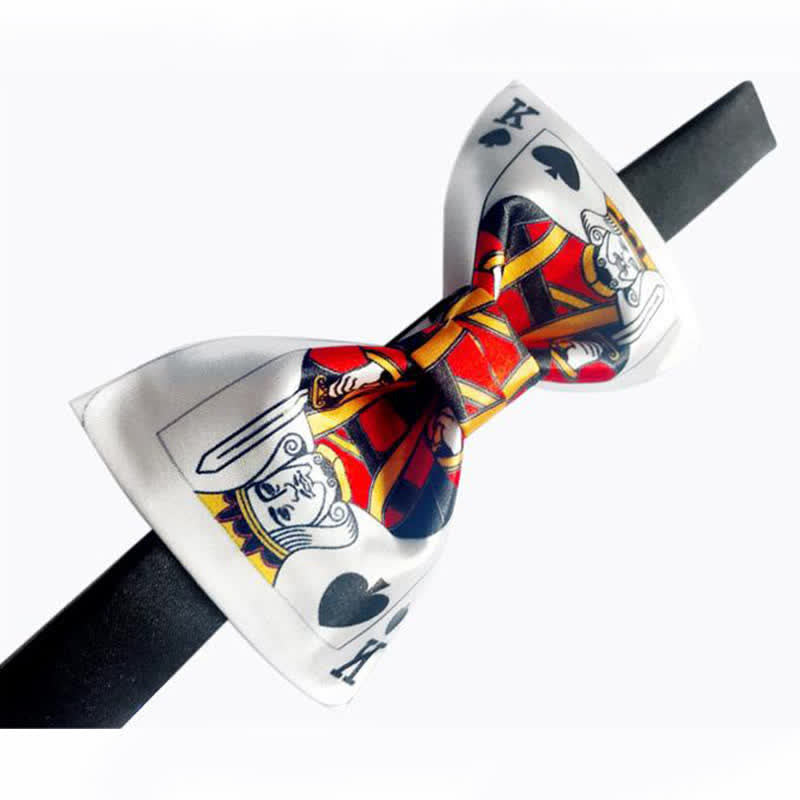 Nœud papillon pour homme avec motif cœur et pique de poker