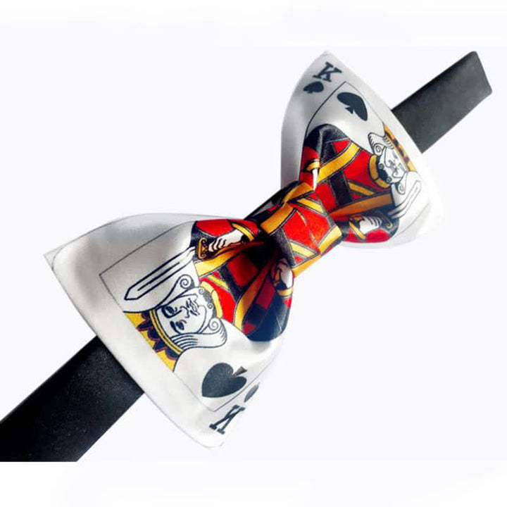 Nœud papillon pour homme avec motif cœur et pique de poker