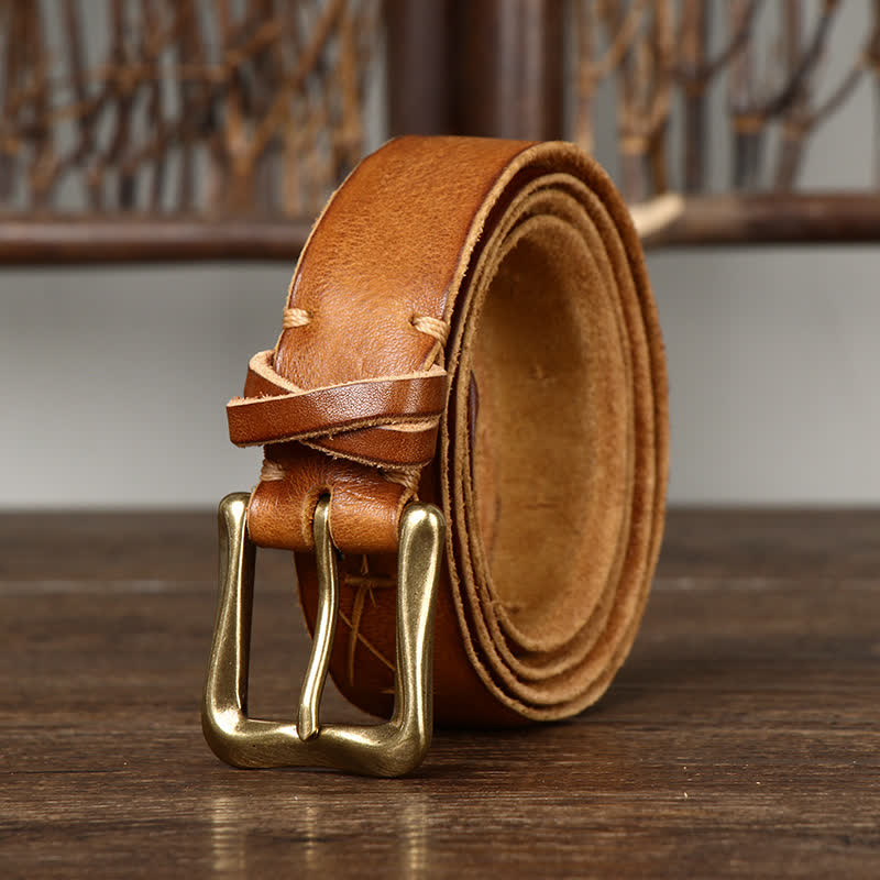 Ceinture en cuir craquelé vintage pour homme