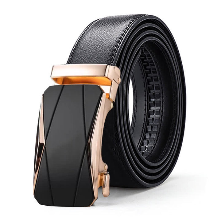 Ceinture en cuir à boucle automatique de luxe en relief pour homme - Style #5 - Or - 46 - image 15